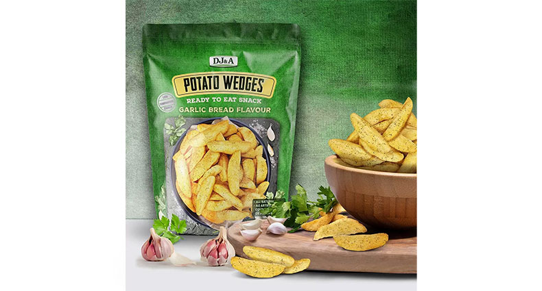 DJ&A Potato Garlic Bread Wedges 450g-1