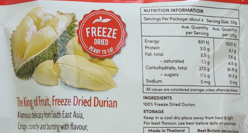 Tropical Fields Freeze Dry Durian 130g-2